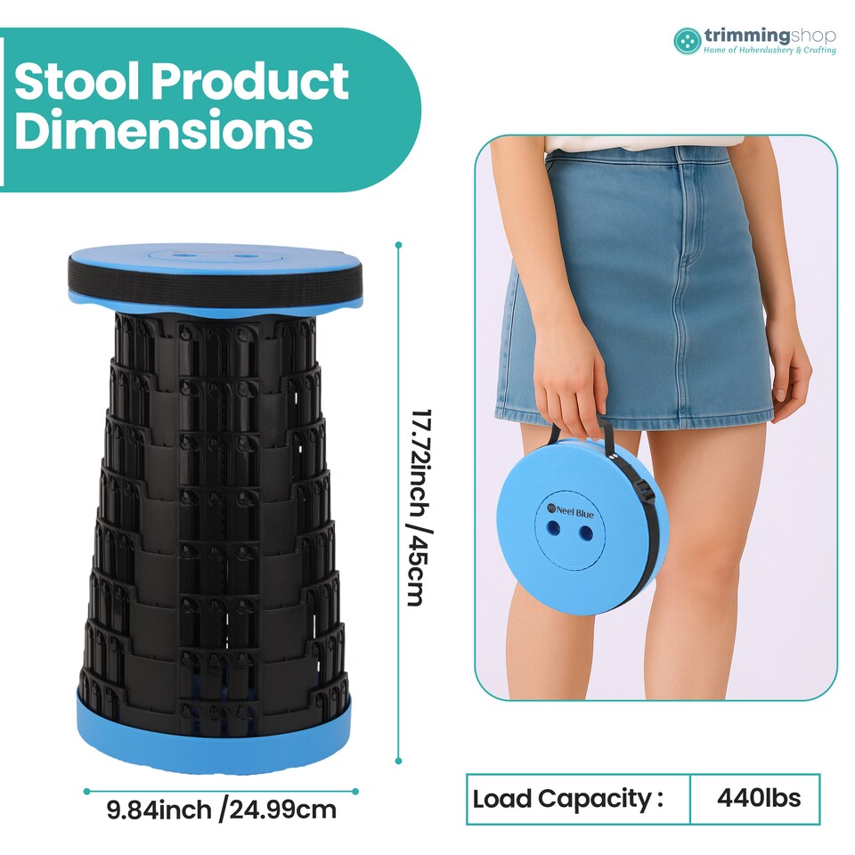 image 1 of Trimming Shop Portable Folding Stool, Telescopic Collapsible Stool