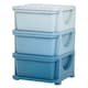 image 1 of HOMCOM Kids Storage Units with Drawers Chest Dresser Tower | Blue | 37cm x 37cm x 56.5cm