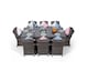 image 3 of Arizona Rectangle 8 Seat Rattan Dining Set Ice Bucket Drinks Cooler | Grey | Grey