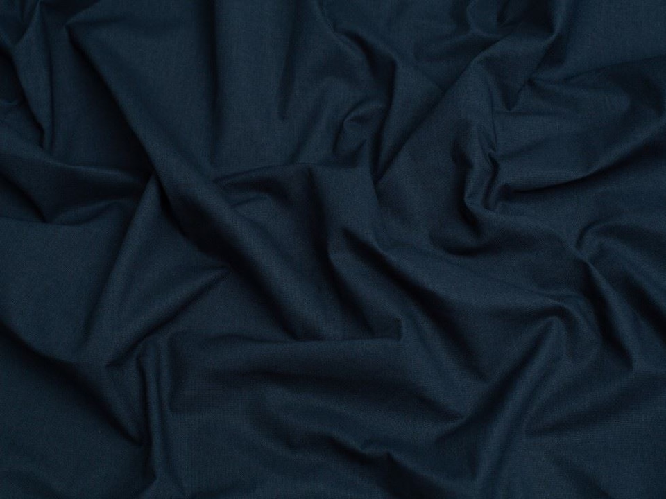 Navy Klona 100% Cotton Fabric for Bag Making, Dressmaking, Quilting, 135cm / 53" Wide - per metre