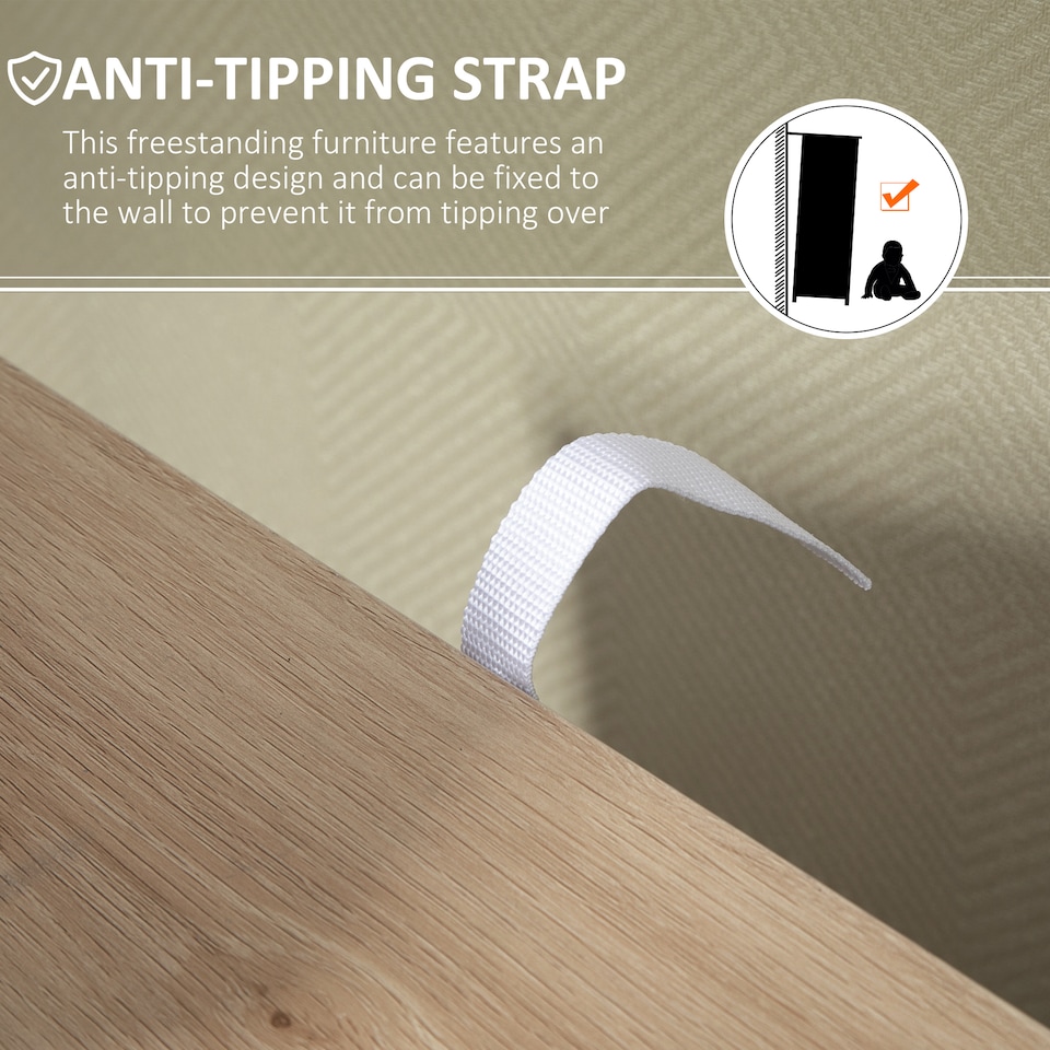 image 1 of HOMCOM Bathroom Floor Cabinet, Freestanding Storage Unit with 4 Drawers and Door Cupboard for Living Room, Kitchen, Bedroom, Natural