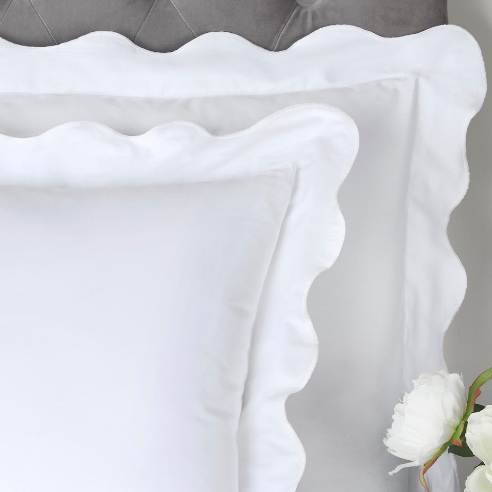 image 1 of Appletree Scallop Edge Duvet Cover Set White