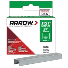 Arrow JT21 Staples 10mm 3/8'' 1000pk - One Colour - One Size