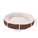 image 6 of Living and Home Pet Round Bolstered Bed for Cats & Dogs | Brown | One Size