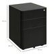 image 5 of Vinsetto 3-Drawer Mobile Filing Cabinet, Steel Lockable File Cabinet for A4, Legal, Letter, Compact Under Desk Storage Unit with Pre-Assembled Body Except Wheels for Home Office, 39 x 48 x 59cm, Black