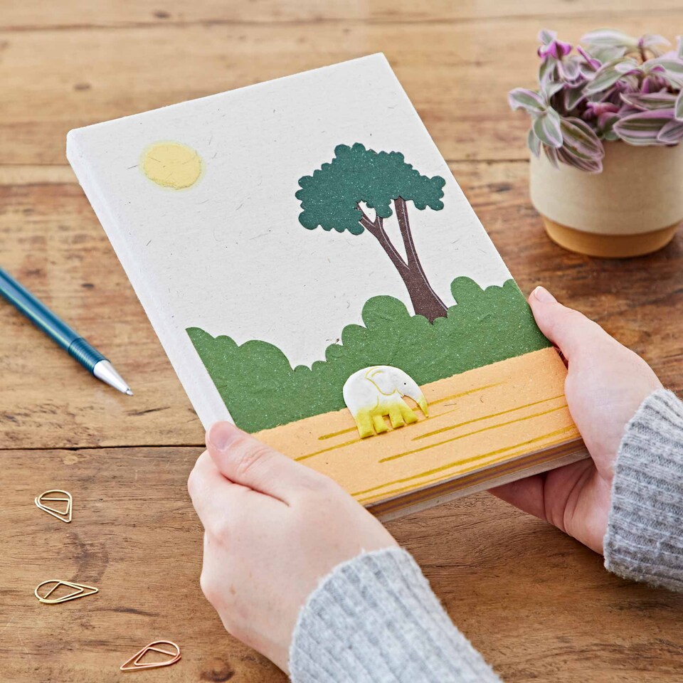 Large Colourful Elephant Dung Notebook