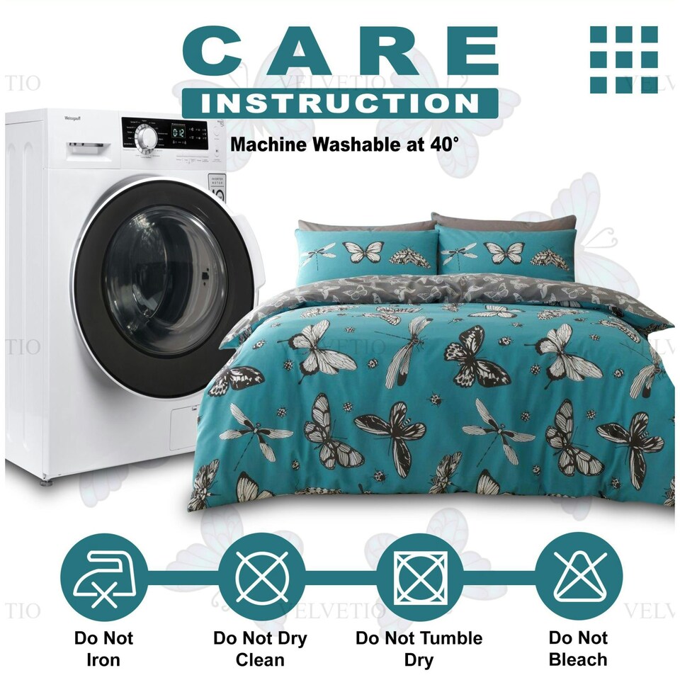 image 1 of Gertie Printed Duvet Cover Set Reversible Polycotton Beddings Multi | Single