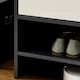 image 9 of HOMCOM High Gloss Shoe Cabinet with White Doors and Open Shelves, Hallway Shoe Cupboard Storage Organiser for 15 Pairs of Shoes, Grey