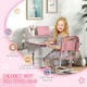 image 9 of ZONEKIZ Height Adjustable Kids Desk and Chair Set, with Drawer, Bookshelf Grey