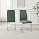 image 2 of Furniturebox Lorenzo 2x Green Fabric Silver Leg Dining Chair
