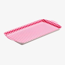 Zeal Melamine Sandwich Serving Tray, Gingham Pattern, 25 x 13cm, Neon Pink
