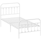 image 1 of HOMCOM 3ft Metal Single Platform Bed Frame w/ Underbed Storage Headboard White