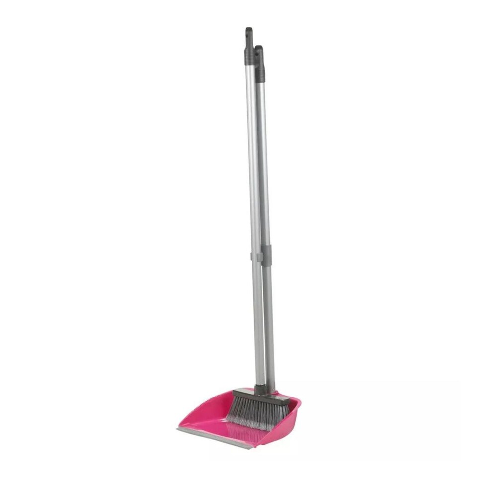 image 1 of Long Handled Dustpan & Soft Brush Set - 4 Colours | Purple | 1