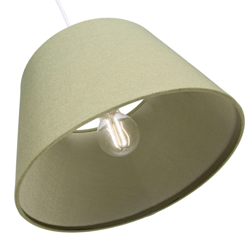 image 1 of Traditional 30cm Olive Green Linen Fabric Drum Table/Pendant Shade 60w Maximum | Green | Olive Green | 1