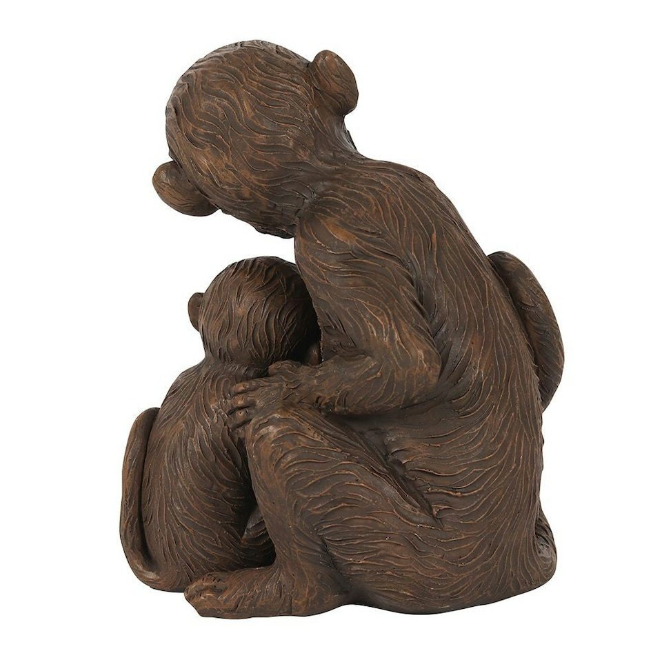 image 1 of Something Different Monkey Mother And Baby Ornament - Brown - One Size