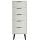 image 3 of Silk Grey Narrow Chest of Drawers (5 Drawers)