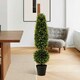 image 5 of COSTWAY 120CM Artificial Boxwood Topiary Tree with Natural Vines Green | One Size
