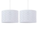 image 1 of First Choice Lighting Set of 2 White Laser Cut 25cm Pendant Lightshades White