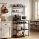 image 9 of HOMCOM Freestanding Shelving Unit with 6 Hooks and Wine Rack