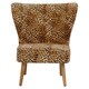image 1 of Cefena Leopard Print Velvet Chair Brown
