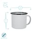 image 3 of Argon Tableware White Enamel Mugs - 375ml - Black - Pack of 6 | Black | Black