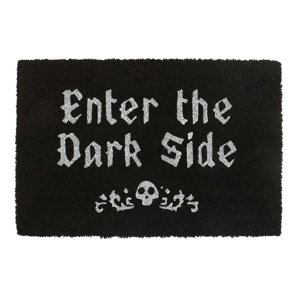 image 1 of Something Different Enter The Dark Side Coir Door Mat - Black/White - One Size