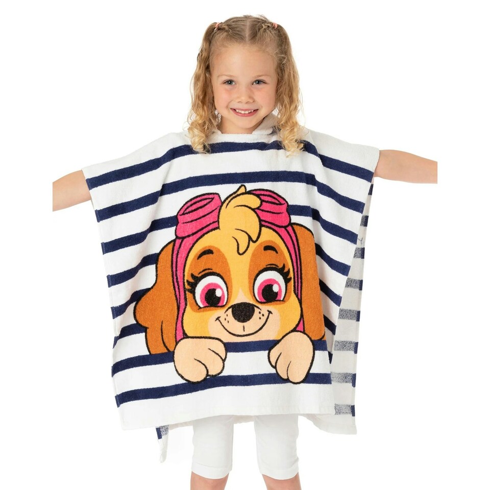 image 1 of Paw Patrol Childrens/Kids Skye Hooded Towel - White/Navy - One Size