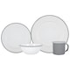 image 1 of Argon Tableware 16 Piece White Enamel Dinner Set - cm - Grey