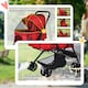 image 9 of PawHut Pet Stroller Dog Foldable Travel Carriage with Reversible Handle, Red