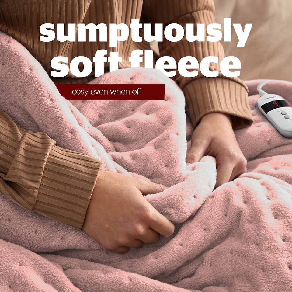 image 1 of Silentnight Luxury Heated Throw, Blush | Pink | Blush | One Size | 1