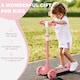 image 7 of AIYAPLAY Kids Scooter, 3 Wheel Scooter for Toddlers Ages 2-6, with 3-level Adjustable Height, LED Light, TPE Handlebar, Kick Scooter for Boys and Girls | Pink | Pink