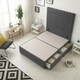 image 1 of Sunburst Divan Bed with 2 Drawers & 54'' Floor Standing Headboard Linen Fabric | Grey | Grey