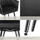 image 5 of Dining Chair Astano - padded, velvet, knot design, continuous backrest | Black | black | 4