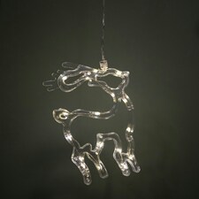 19cm Battery Operated Light up Christmas Reindeer Window Decoration with Warm White LEDs