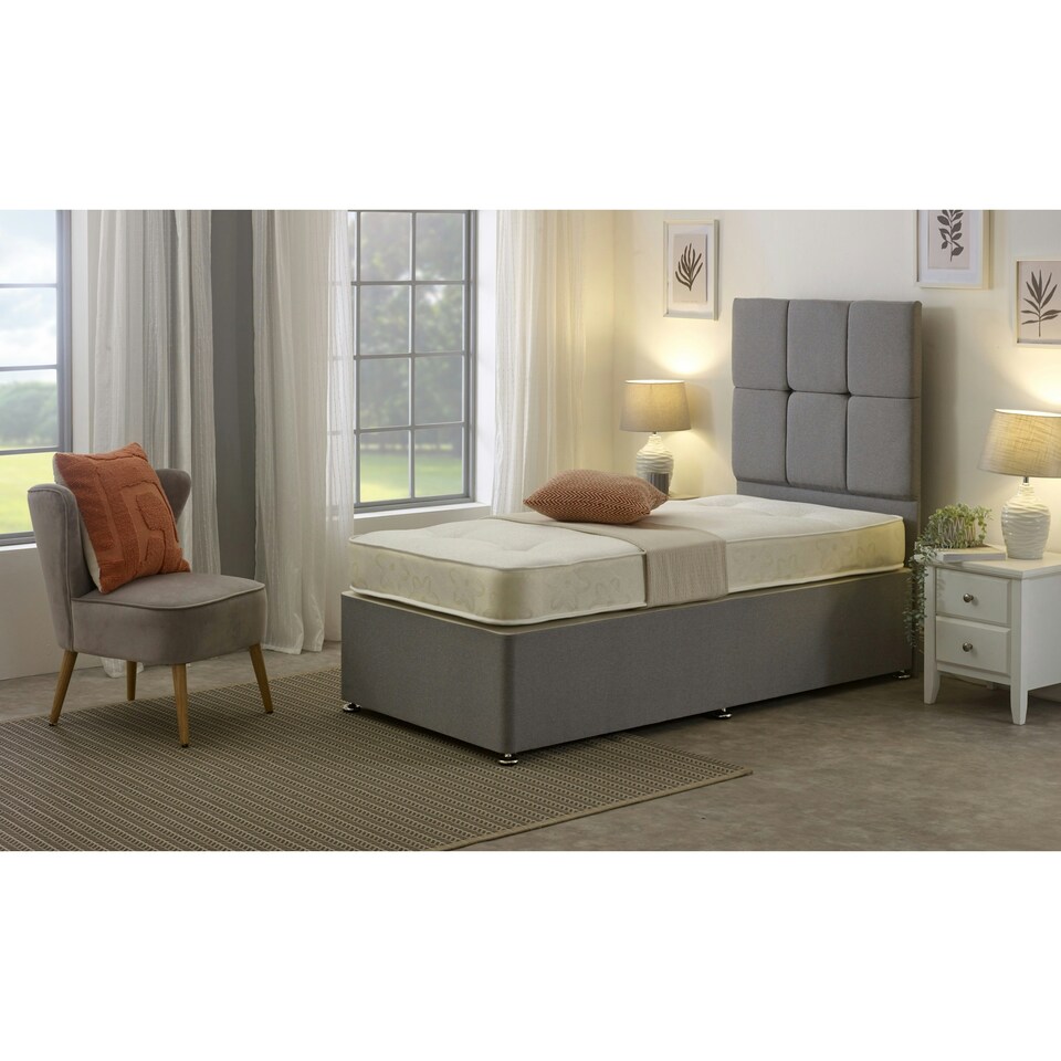 image 1 of Gold Damask Tufted Mattress - 17cm Deep, Dual-Sided Comfort | Yellow | Small Single