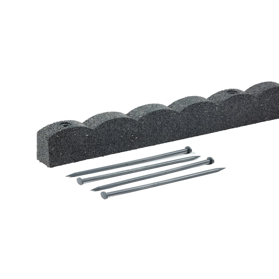 image 1 of Recycled Rubber Scallop Garden Edging Border - Eco Friendly - Grey