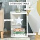 image 9 of Modern Side Table Three Layer Bedside Table Nightstand w/ 2 Storage Shelves Grey