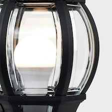 ValueLights Modern Black IP44 Rated Outdoor Garden Lantern Style Lamp Post Pillar Light