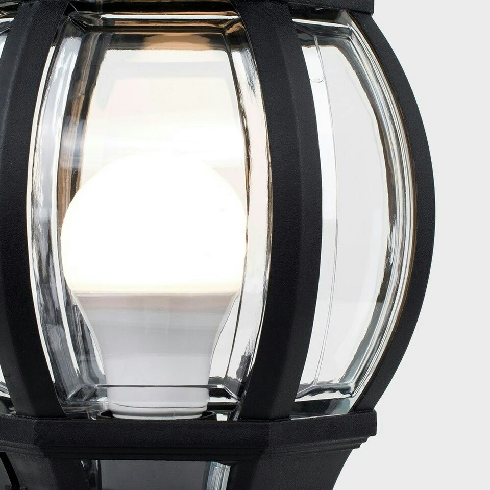 image 1 of ValueLights Modern Black IP44 Rated Outdoor Garden Lantern Style Lamp Post Pillar Light