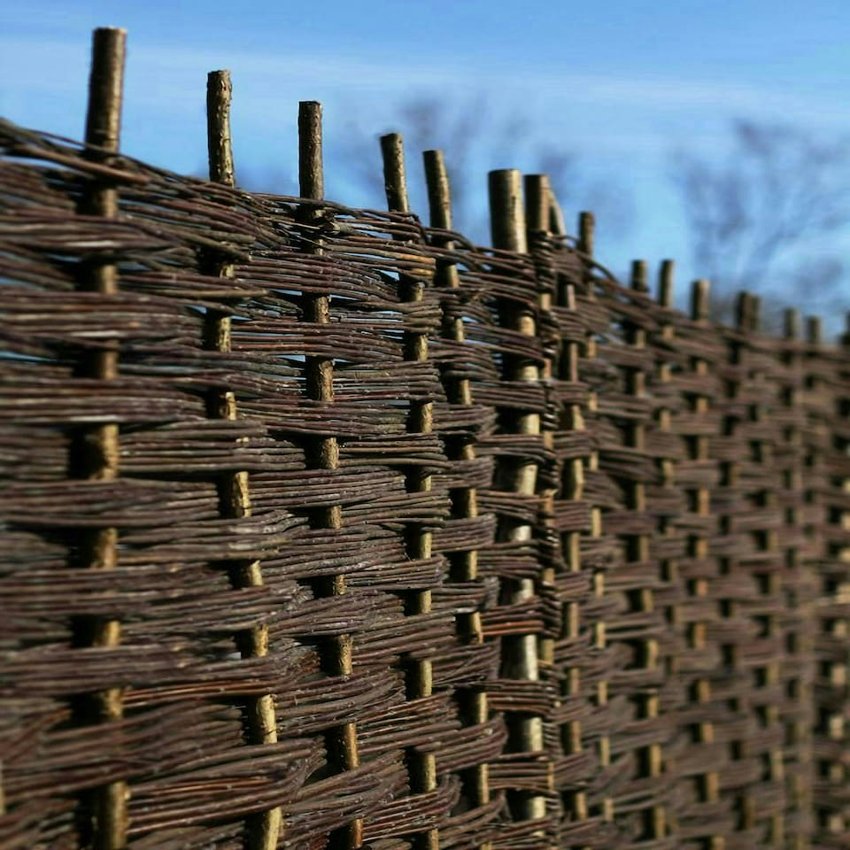 image 1 of Primrose Willow Hurdle Fence Panel Bunch Weave Coppiced Handwoven 6ft x 3ft