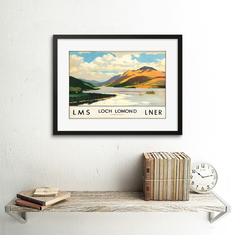 image 1 of Travel Scotland Loch Lomond Rails Home Decor 12x16" Framed Wall Art Print
