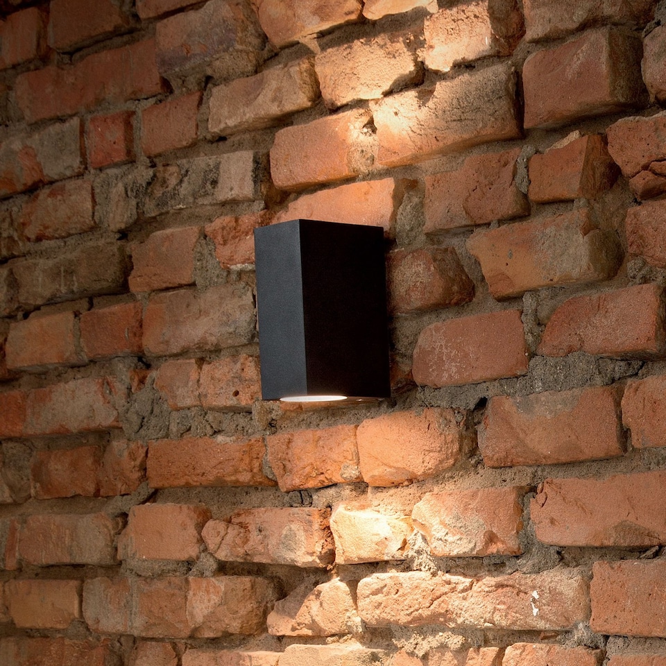 image 1 of Up 2 Light Outdoor Up Down Wall Light Black IP44, G9