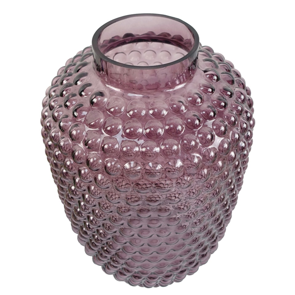 image 1 of 30cm Mulberry Purple Bubble Glass Vase Purple