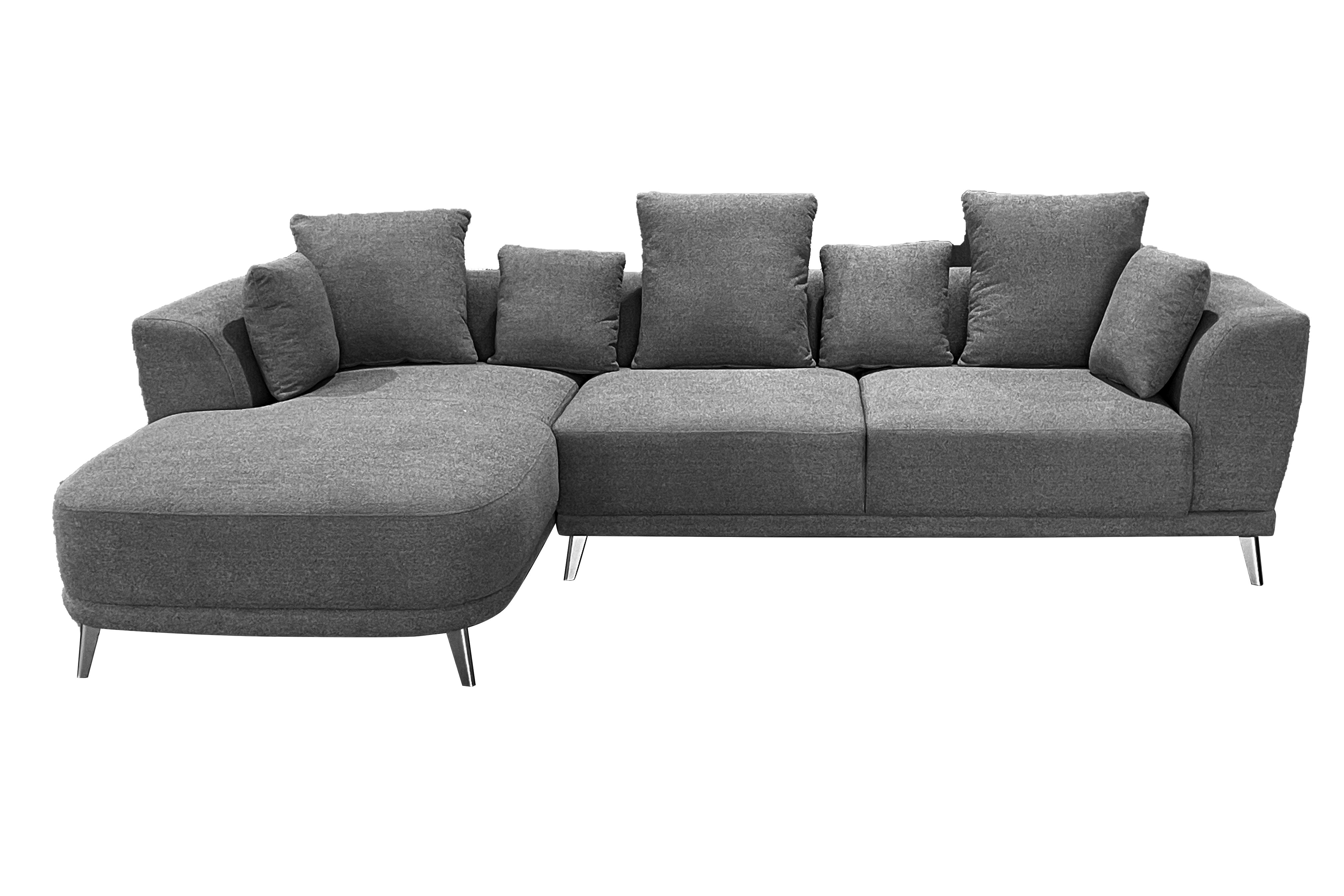 The 3 Seater Nova Lounger Right Corner Sofa in Grey or Cream Grey One Size