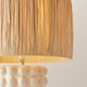 image 4 of ValueLights Kiran Ceramic Stone Bubble Table Lamp Raffia Shade
