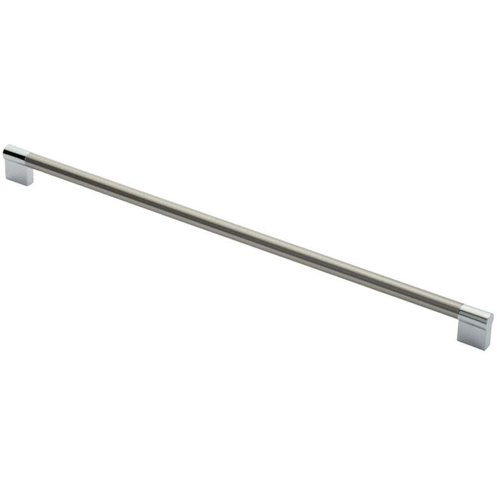 Loops Keyhole Bar Pull Handle 460 x 14mm 448mm Fixing Centres Satin Nickel & Chrome in Metallics