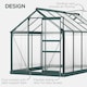 image 3 of Outsunny 6x10ft Walk-In Polycarbonate Greenhouse Plant Grow Galvanized Aluminium