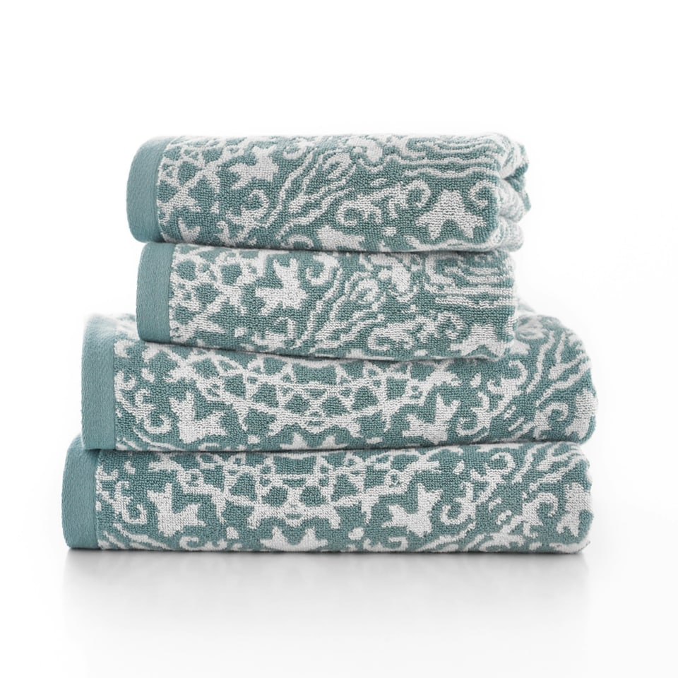 image 1 of Supersoft 100% Cotton Absorbent Lacy Connection Towels Blue | Blue | Bath sheet