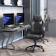 image 2 of Vinsetto Gaming Chair Faux Leather Swivel Computer Racing Gamer Desk Chair for Home Office with Wheels, Black