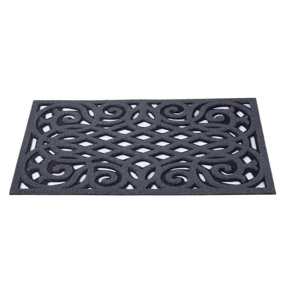 image 1 of Nicoman Victorian Style Rubber Outdoor Door Mat Grey 75 x 44cm